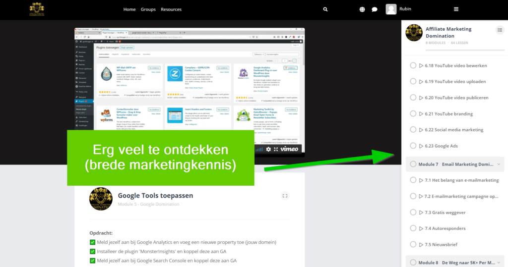 affiliate marketing domination leeromgeving