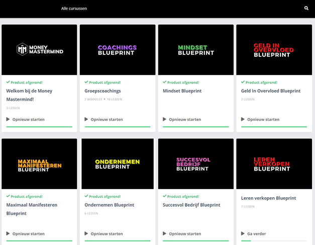 online leeromgeving van de money mastermind